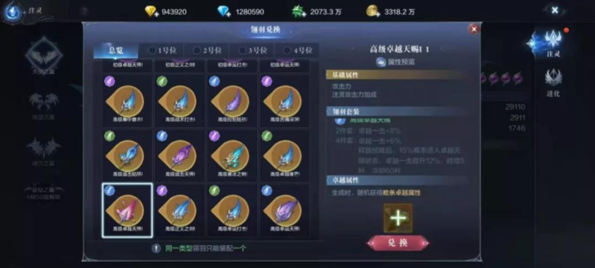 全民奇迹2翎羽属性怎么解锁