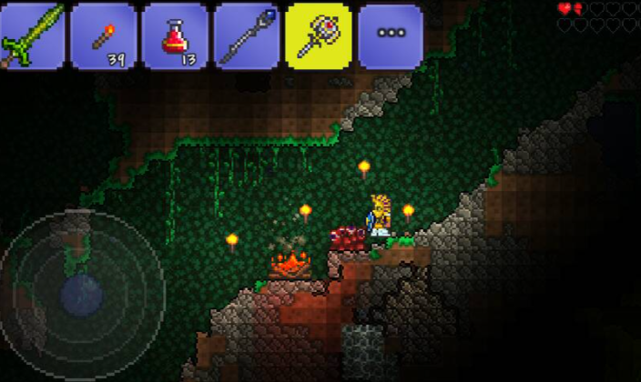 泰拉瑞亚恶魔祭坛怎么拿下来